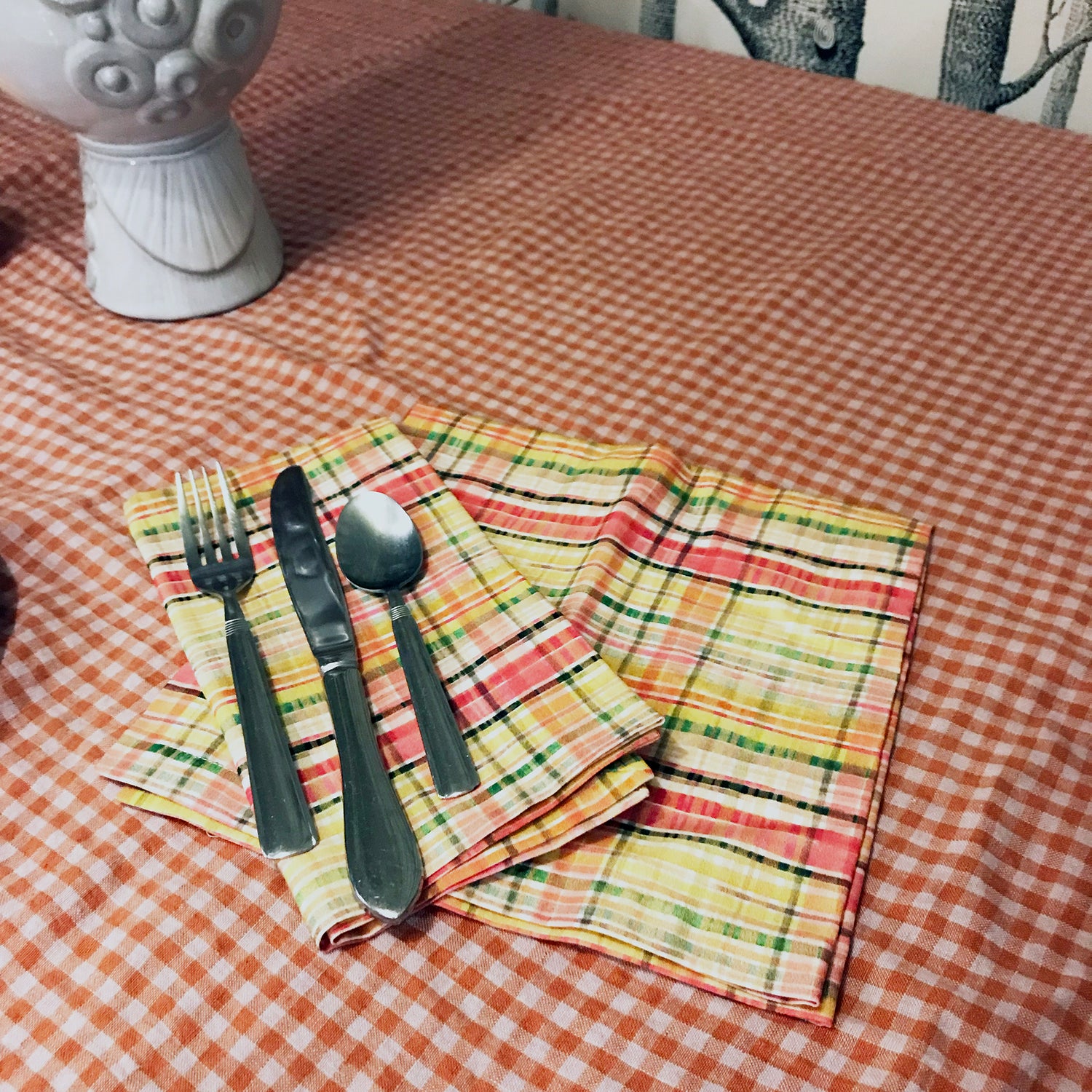 Dead Stock Sunset Plaid Napkin