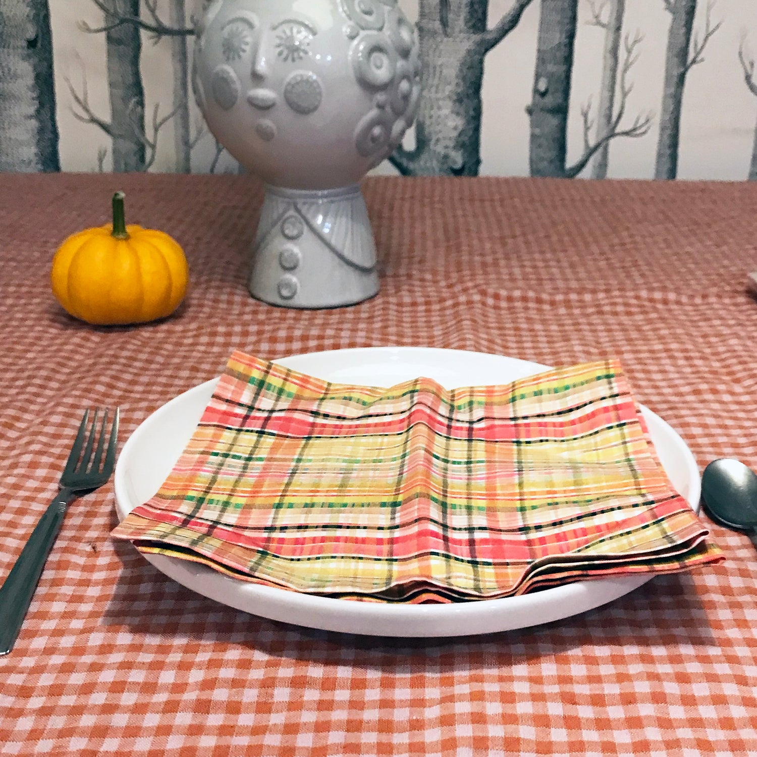 Dead Stock Sunset Plaid Napkin