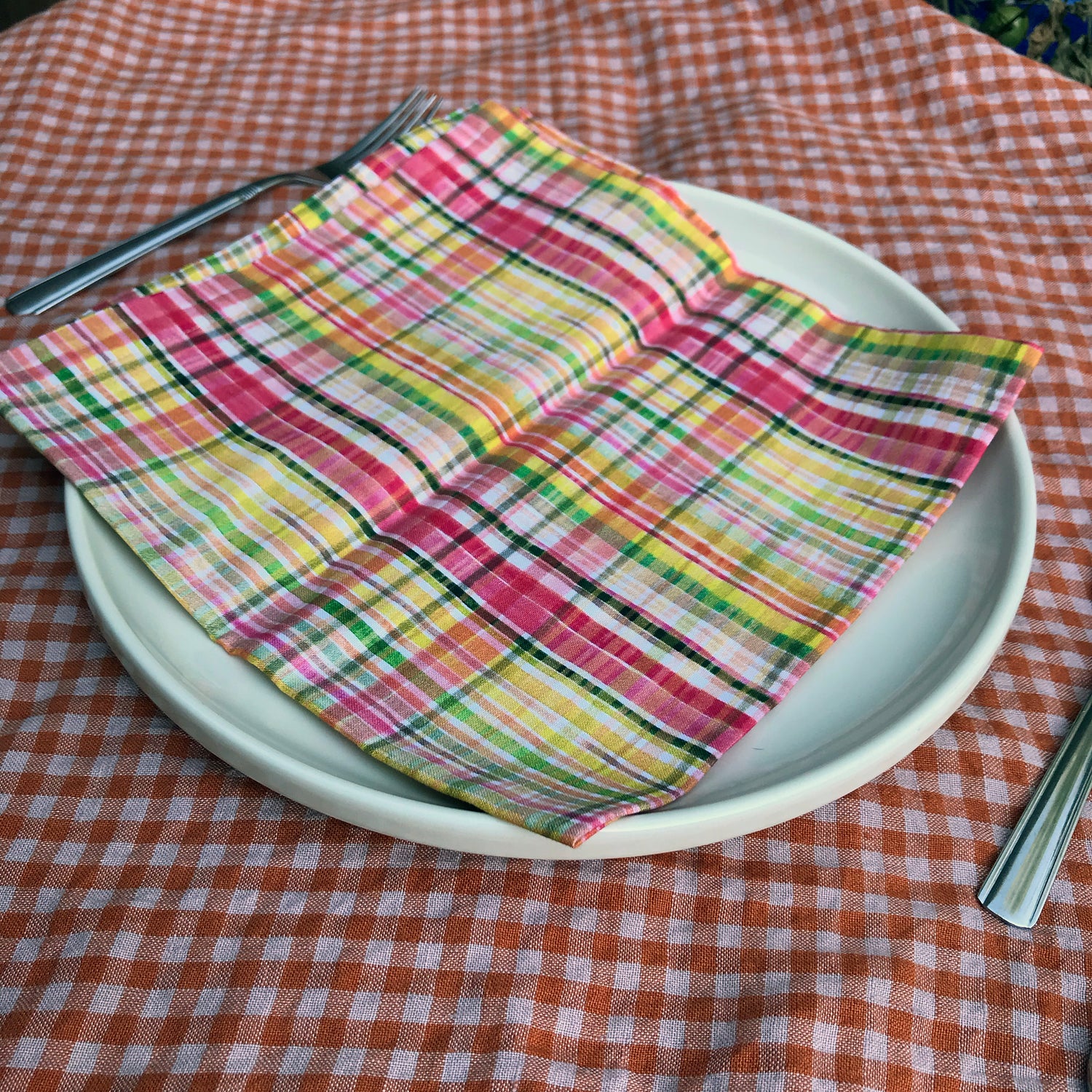 Dead Stock Sunset Plaid Napkin